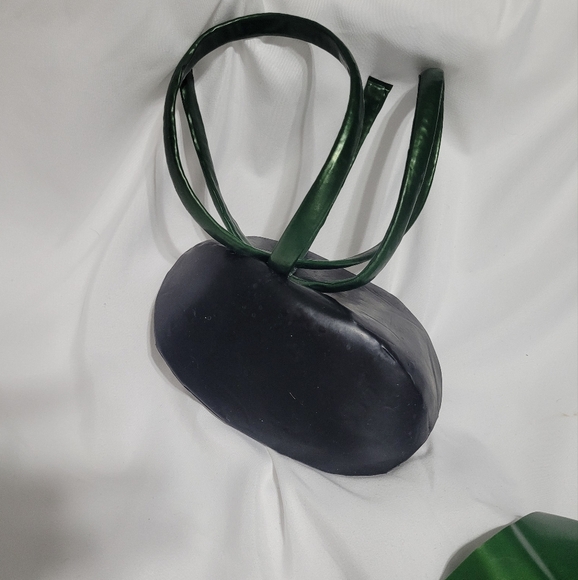 REAL LATEX by DAWNAMATRIX Long Sleeved Dress w/ Matching Fascinator - Picture 6 of 9